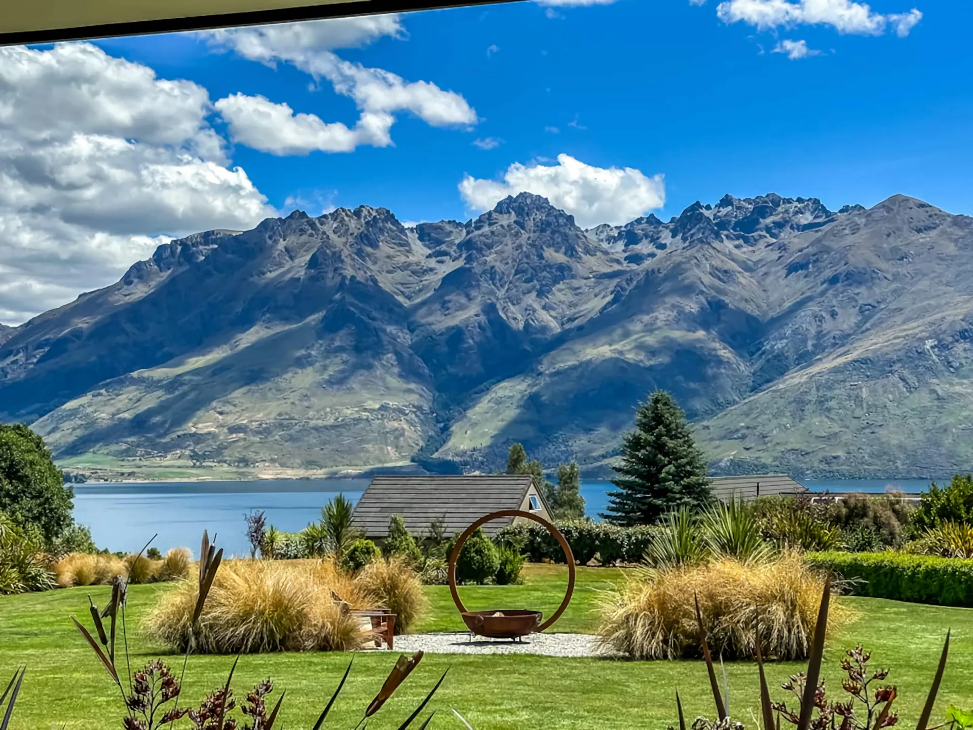 Oraka Lodge views outdoor fire and spa