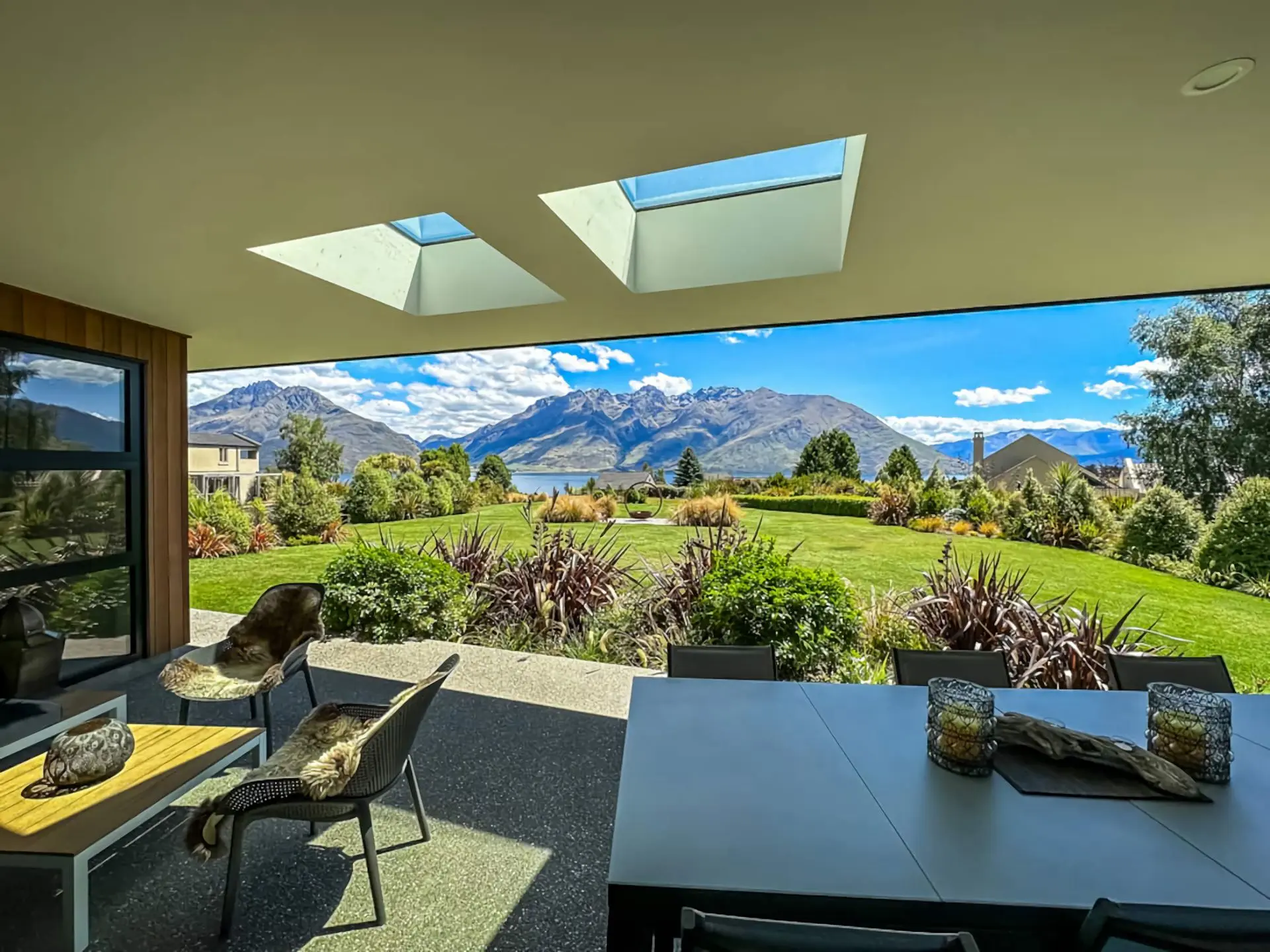 Oraka Lodge views outdoor fire and spa